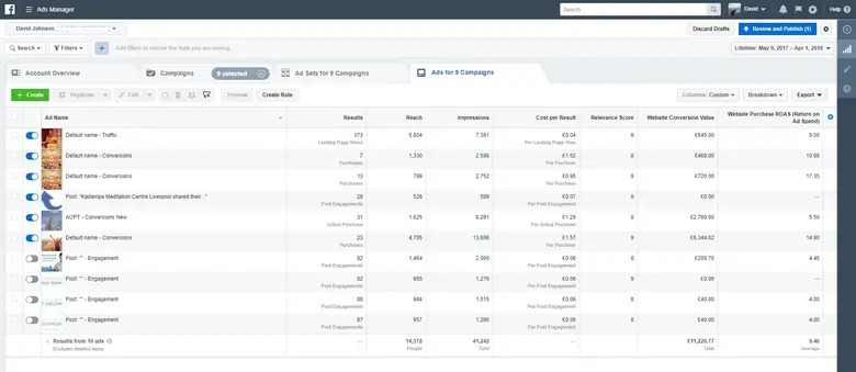 Meta Ads Ad Set Performance